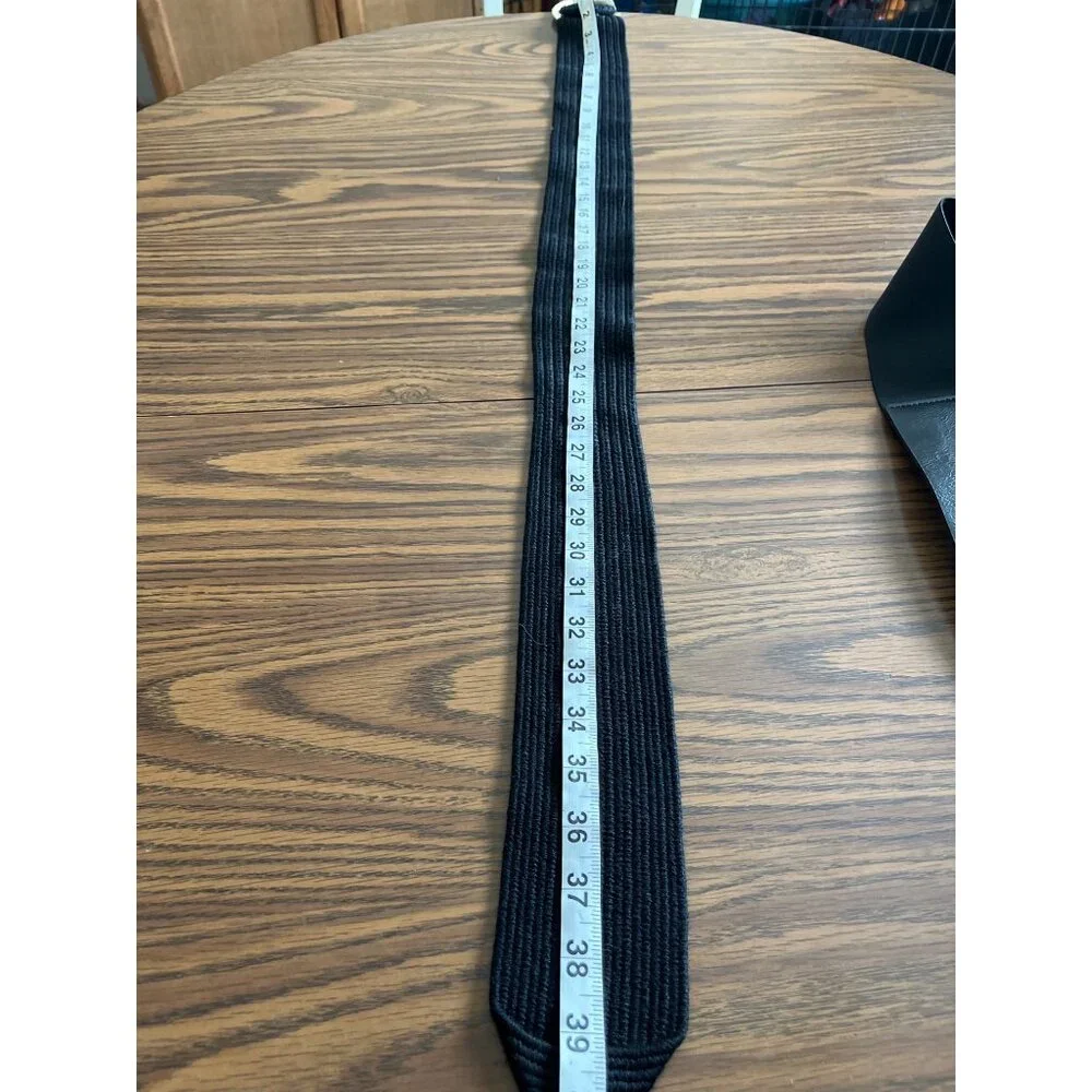 Black stretch belts with gold tone buckles set of two size S/M
